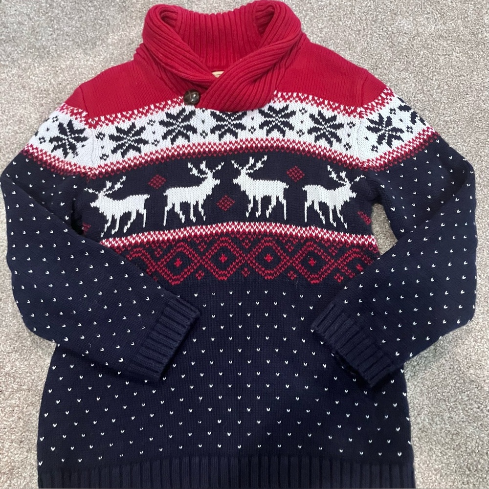 British Khaki Red Sweater 8y